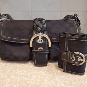 Coach Signature bag with matching wallet